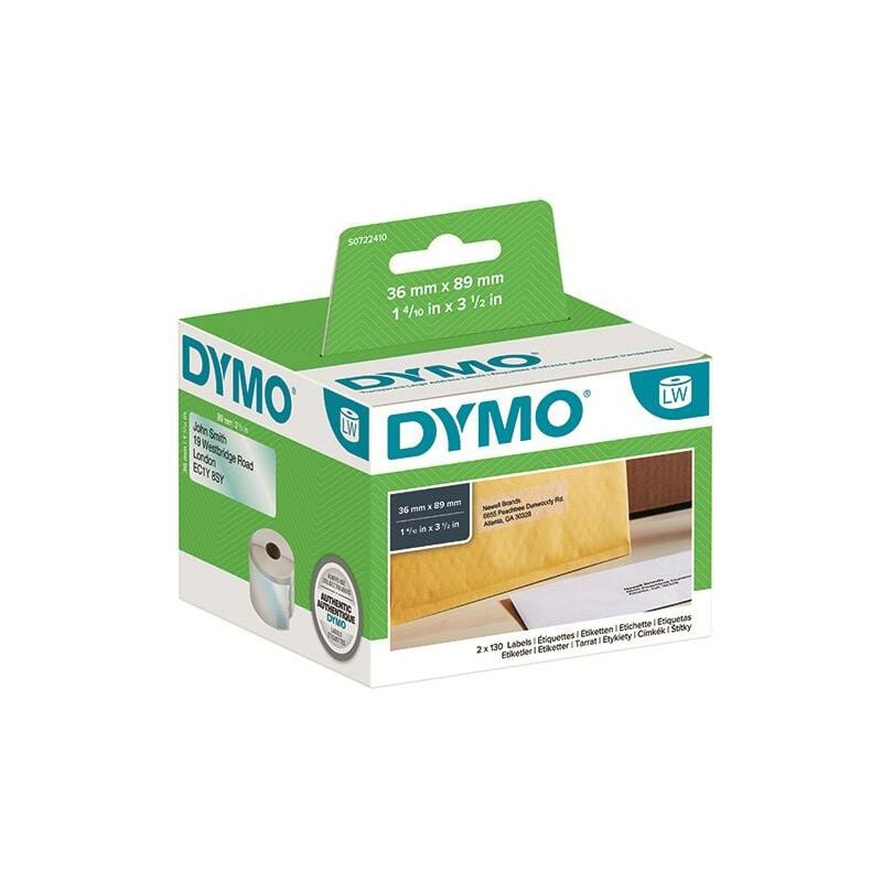 Label Writer Labels 8 9X36MM Black on Clr 99013 - Dymo