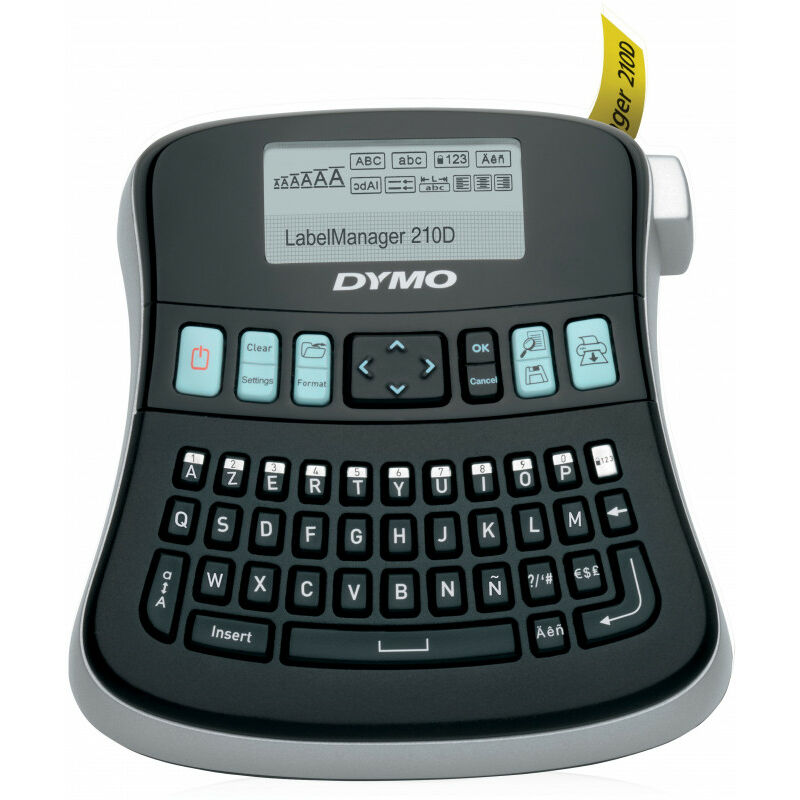 DYMO Dymo LabelManager 210D - Transfert thermique - 180 x 180 DPI - 12 mm/sec - Noir - Argent - AZERTY - 9 étiquette(s) (S0784460)