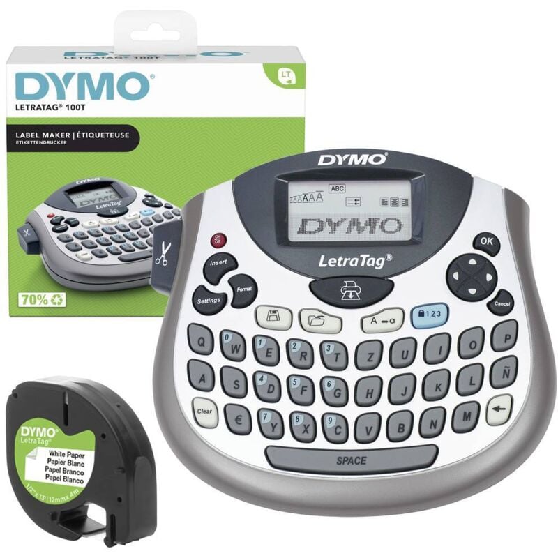 Dymo - LetraTag LT-100T Etiqueteuse adapté pour rubans: lt 12 mm