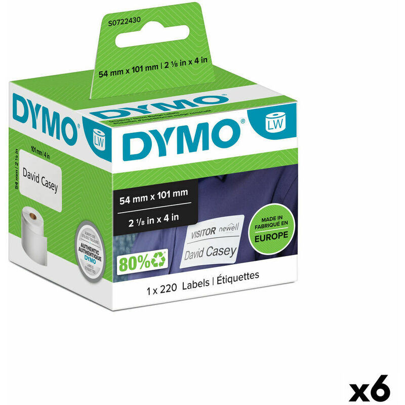 Image of Etichette per Stampante Dymo 99014 54 x 101 mm LabelWriter™ Bianco Nero (6 Unità)