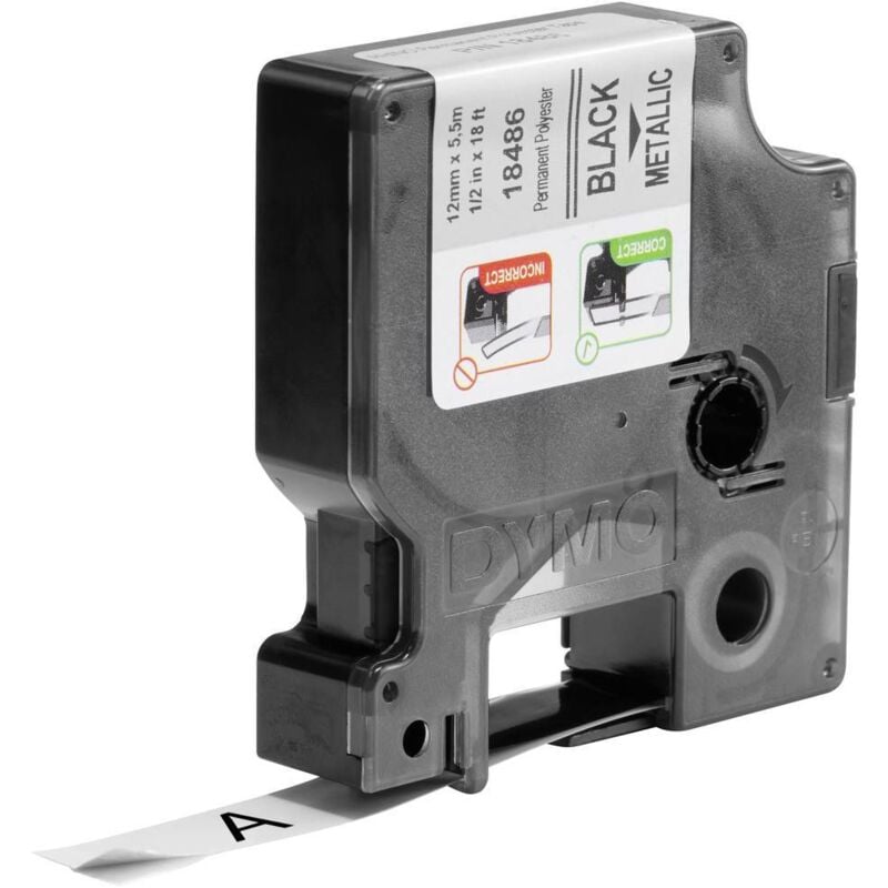 Ruban d'étiquetage Dymo ind rhino 18486 polyester Couleur de ruban: métallique Couleur de police:noir 12 mm 5.5 m