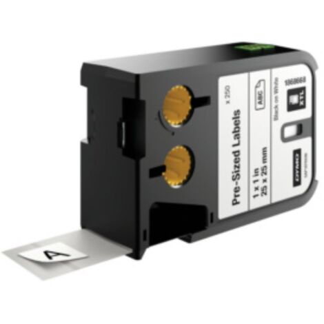 Dymo XTL Etiquetas Vinilo Negro sobre Blanco 21 x 39 mm