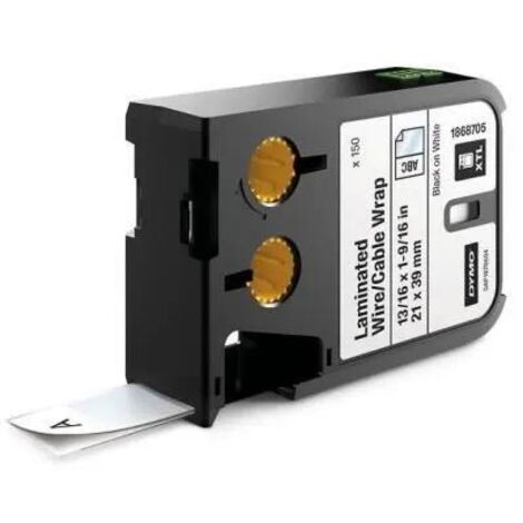 Dymo XTL Étiquettes Vinyle Noir sur Blanc 21 x 39 mm