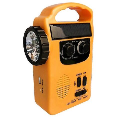 Dynamo solaire à manivelle pour situations d'urgence en extérieur, radio AM/FM, batterie externe avec lampe LED