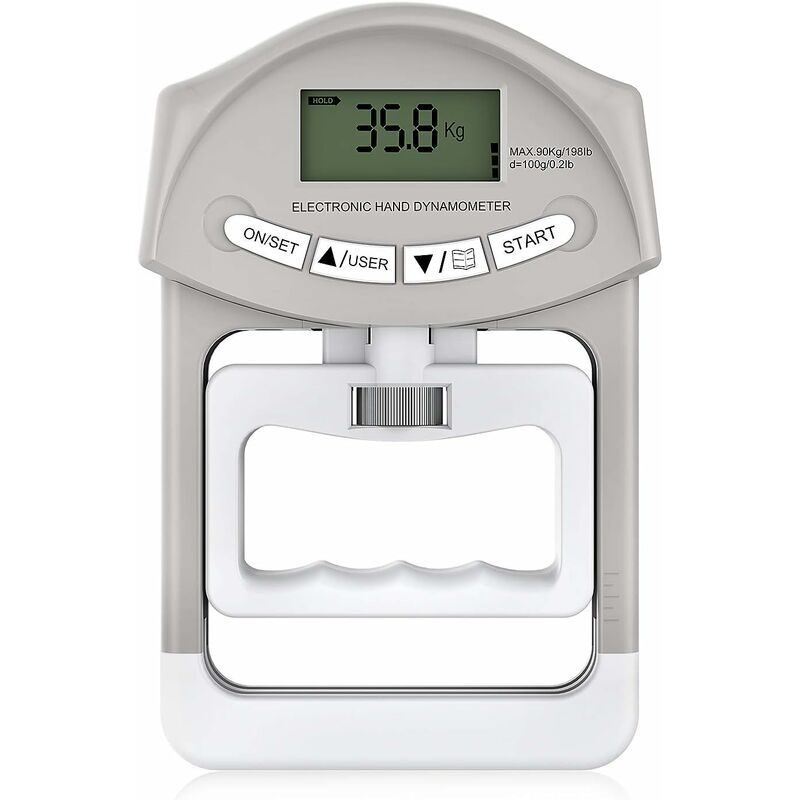 Dynamomètre à main électronique 90 kg / 200 lbs Capacité de préhension avec 19 jeux de disques individuels