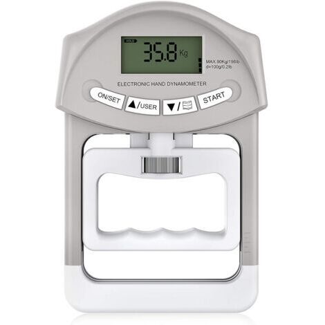 Dynamomètre à main électronique 90 kg / 200 lbs Capacité de préhension avec 19 jeux de disques individuels