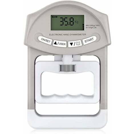 Dynamomètre Électronique à Main Capacité 90 kg 200 lbs avec 19 Jeux de Disques Individuels