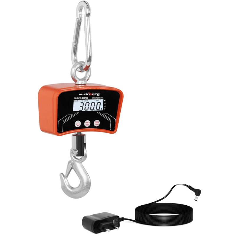 Steinberg Systems - Dynamomètre Industriel Jusqu'À 300 Kg Kg Lb n Boîtier Alu Crochet Inox