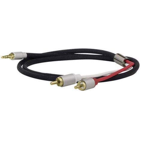 Dynavox 207385 207385 RCA Audio Adattatore [1x Spina jack da 3.5 mm - 2x Spina RCA] Nero