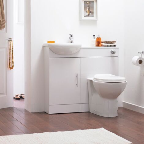Dyon Small Basin Vanity Unit and Back to Wall WC Toilet
