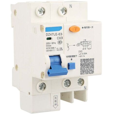 DZ47LE-63 1p N C63 Disjoncteur différentiel différentiel 230V 63A 30mA