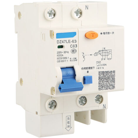 DZ47LE-63 1p N C63 Disjoncteur différentiel différentiel 230V 63A 30mA
