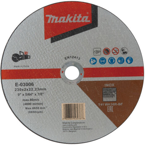 E-03006-25 Disque à tronçonner 230 x 2,0 x 22,23 mm, WA36R