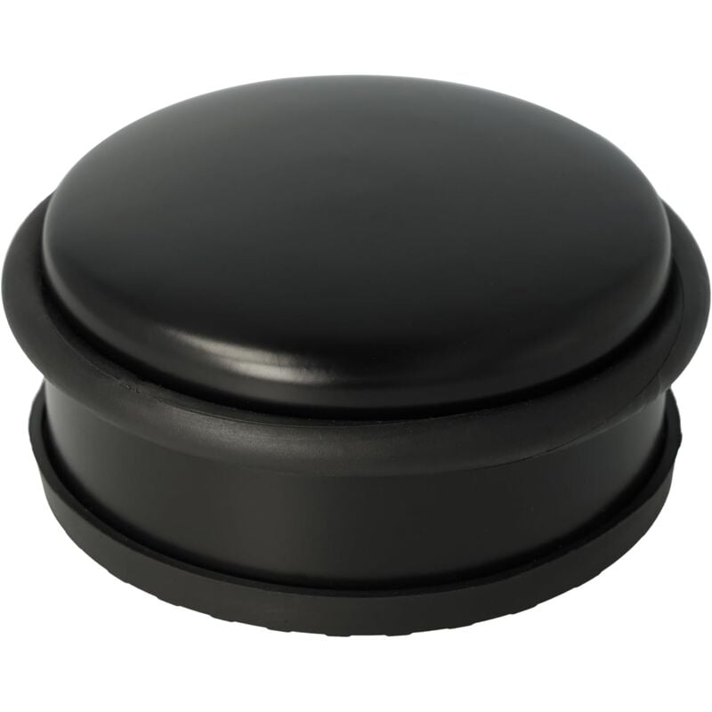 E-19002 00 Butée de porte ronde en acier inoxydable, adaptée aux portes et antidérapante, 10 x 4 cm, 1200 g, noir