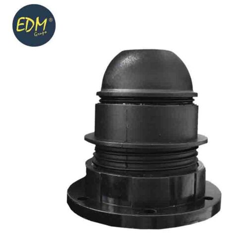 E-27 EDM-Lampenfassung mit Halbgewinde + schwarze Unterlegscheibe