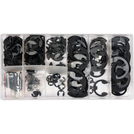 E-Clip Sicherungsringe Set 1,5–22mm, DIN 6399, Manganstahl, 300 Stück