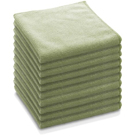 E-Cloth Panno in microfibra per uso generico, panno multiuso per la pulizia delle superfici domestiche, lavabile e riutilizzabile, 100 pezzi, verde