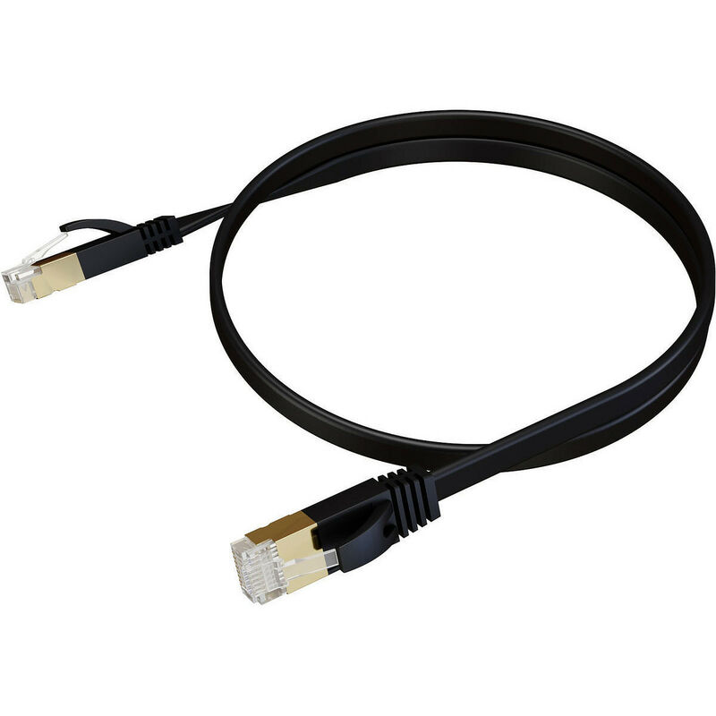 Real Cable - E-Net 600-2 Conception Câble Ethernet de catégorie 6Conducteurs en cuivre désoxygéné à 99,99 % (OFC)Simple blindageCâble ultra plat