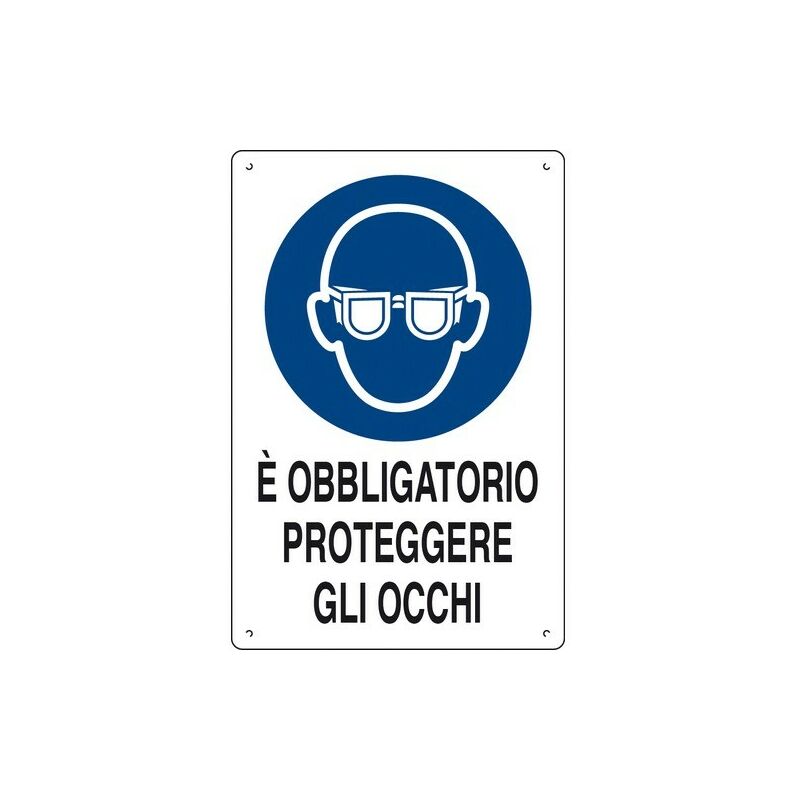 Vsafety 41051 ax-r Obbligatorio proteggere gli occhi obbligatoria DPI, Plastica rigida, paesaggio, 300 mm x 100 mm, colore: blu | Leroy Merlin