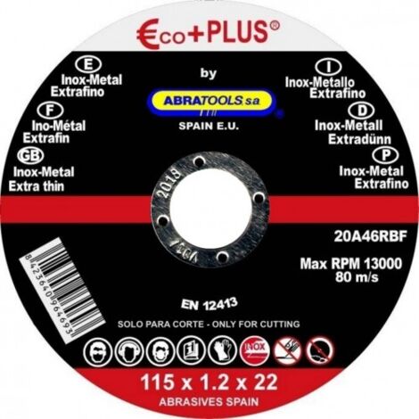 E+P INOX. 115X1X22 A46RBF - ABRATOOLS
