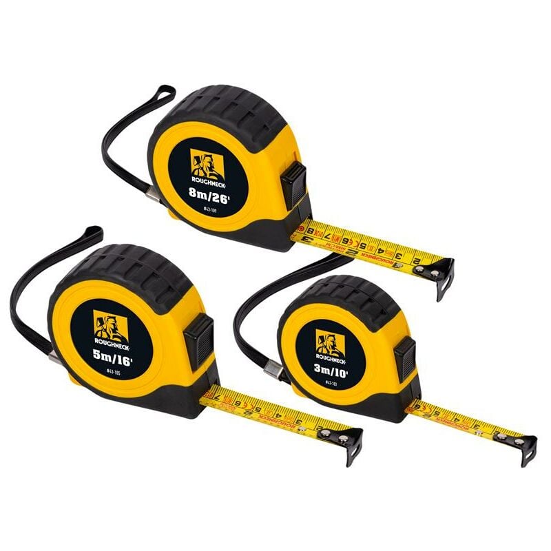 Roughneck 43-100 E-Z Read Tape Measure Set, 3 Piece ROU43100