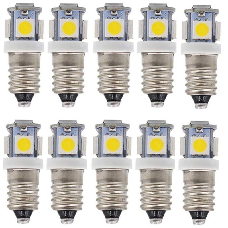 E10 AC LED Ampoules-10 pcs 6V 5 lampes LED-E10 Miniature Vis 50Lm (AC 6V)