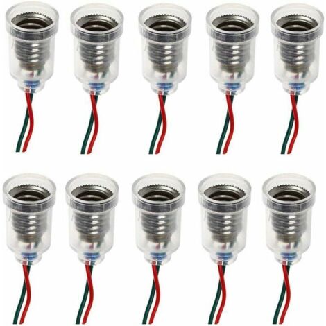 E10 LED Bulbs, Screw Base, Small Candle Bulbs, Light Holder Base with Wire, Socket for Home Experiments, Electrical Circuit Testing, Light Accessories, 20cm
