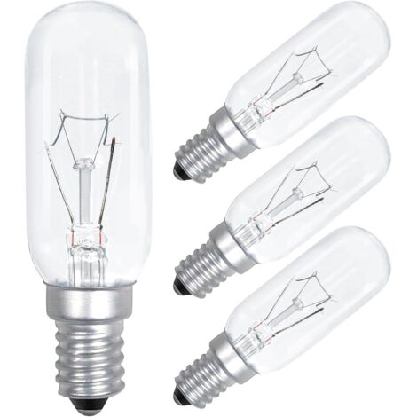 E14 40W Ampoule Pour Hotte Aspirante 230V 320lm T25 ampoule de ventilateur d'extraction SES lampe d'appareil blanc chaud 2700K variable - paquet de 4