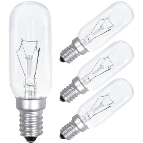 E14 40W Dunstabzugshaubenlampe 230V 320lm T25 Abluftventilatorlampe SES Gerätelampe Warmweiß 2700K Dimmbar - 4er-Pack [Energieklasse F]