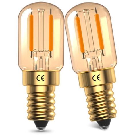 E14 Ampoule LED, 1W Mini Couleur Ambre Verre Ampoule, Lumière Douce Blanc Chaud 2200K, Equivalent 10W-15W, Ampoule à Filament LED E14, Non Dimmable, 95 Lumens, 2 Paquets [Classe énergétique A]
