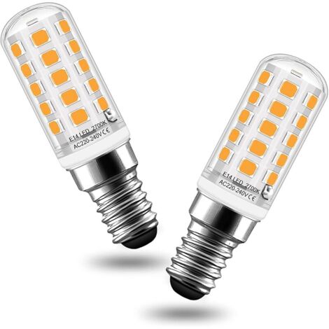 E14 Ampoules LED 4W, Ampoule E14 2700k Blanc Chaud,Équivalent Halogène 40W, 400LM,Ampoule pour Frigo, Lampe de Sel, Machine a Coudre, Non variable, Lot de 2