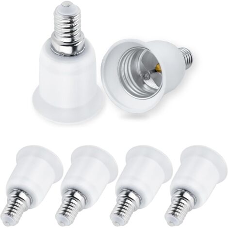 E14-auf-E27-Sockel-Adapter, E14-auf-E27-Sockel-Konverter für Halogen-Glühlampen, LED-Glühbirnen-Adapter, Sockel, 6 Stück