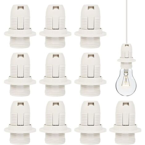E14 Douille de Lampe 10 Pcs E14 Douille d’Ampoule en Plastique 250V 2A Support de Douille de Lampe Vintage Adaptateur de Douille E14 pour Ampoule à vis E14 Lampe à Économie d'Énergie à Vis, Blanche