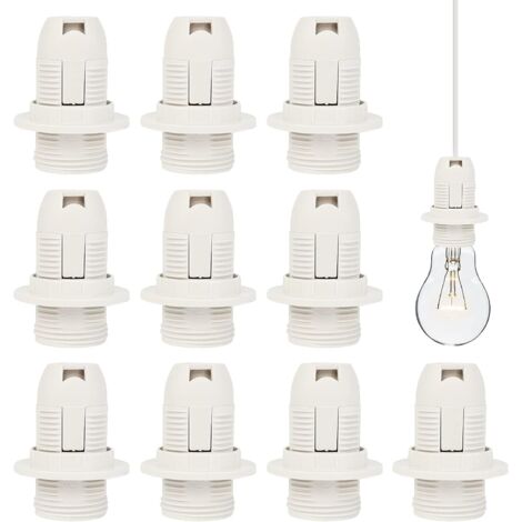 E14 Douille de Lampe 10 Pcs E14 Douille d’Ampoule en Plastique 250V 2A Support de Douille de Lampe Vintage Adaptateur de Douille E14 pour Ampoule à vis E14 Lampe à Économie d'Énergie à Vis, Blanche