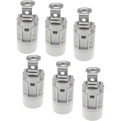 E14 flame bulb base, thermoplastic, black, SES 52 mm high, 1/8 IPS Hickey thread