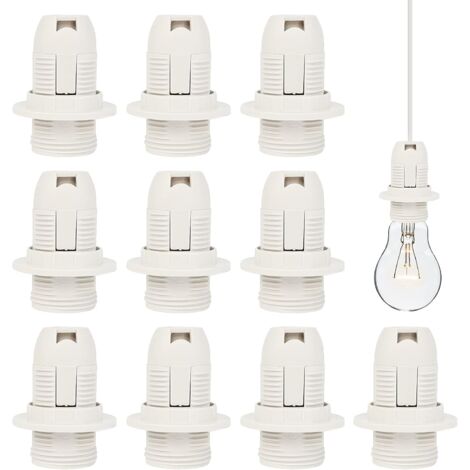 E14 Lamp Socket 10Pcs E14 Plastic Bulb Socket 250V 2A Vintage Lamp Socket Holder E14 Socket Adapter for E14 Screw Bulb Energy Saving Lamp, White