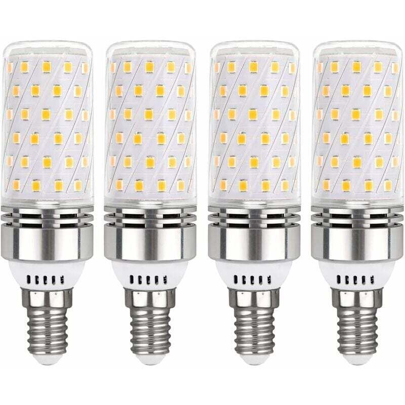 E14 LED Bulb 12W Cool White 6000K, 1450LM, E14 100W Halogen Equivalent, 360° Light, AC 220V, E14 LED Bulb for Indoor Lighting, non-dimmable, set of 4