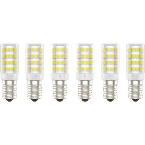 E14 LED Bulbs, 5W (Equivalent to 50W), Cool White (6000K), AC220-240V, Flicker Free, Non Dimmable, 300 Lumens, CRI>80, Pack of 6 - (Cool White, 5W) [Energy Class A+]