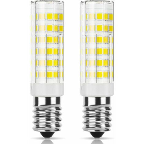 E14 LED cooker hood bulb, 5W halogen equivalent 50W, Cool white 6000K 550LM, Small screw base bulb for cooker hood and fridge, Not dimmable, 2 Pieces