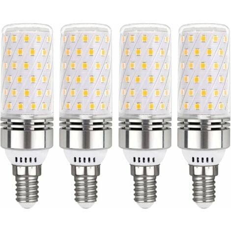 SJQKA E14 LED-Glühbirne, 12 W, Kaltweiß 6000 K, 1450 lm, E14 100 W Halogen-Äquivalent, 360° Licht, AC 220 V, E14 LED-Glühbirne für Innenbeleuchtung, nicht dimmbar, 4er-Set