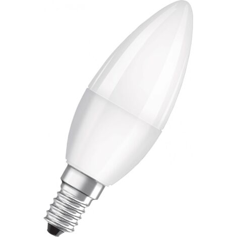 E14 LED-Glühbirne mit matter Flamme, 4,9W, warmweiß.