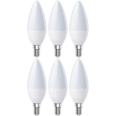 E14 LED-Lampen, E14 Kerzenlampe, Kaltweiß 6500K, 5W 600 Lumen, entspricht 60W Halogenlampen, 200° Abstrahlwinkel, nicht dimmbar, 6er-Pack [Energieklasse 2]