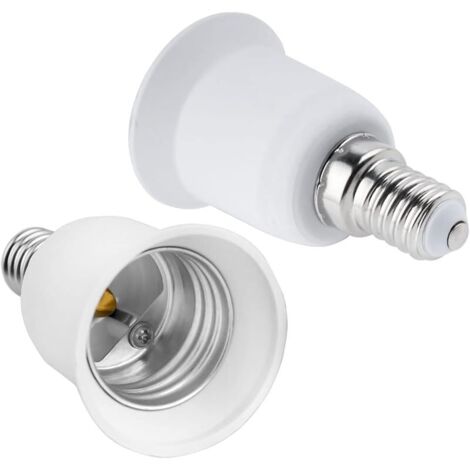 E14 vers E27 Adaptateur de Douille, SES vers ES Convertisseur de Douille, 0-250V, pour Ampoules E27, Ampoules LED, Ampoules à Incandescence, Lampes Halogènes, Lampes CFL, Lot de 2