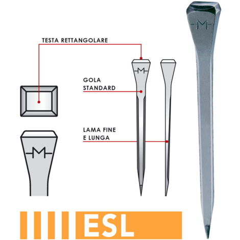 E2 SL 45 mm - da 100 pz: Chiodi Mondial per cavalli sportivi e da passeggiata E SL