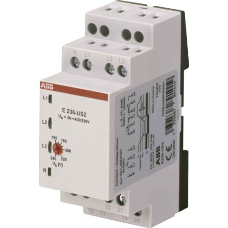 E236-US2 Relais Sous-Tension 3Ph/N 400 Vac -Seuil Fixe 160-240V-2 Contacts Inv. 2CDE165010R2001 ABB A951109