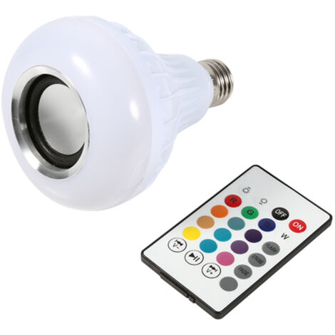 E27 12W Bluetooth RGB LED-Lampe mit integriertem Lautsprecher, Fernbedienung und drahtloser Musikbeleuchtung