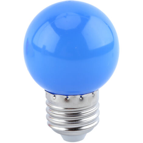 E27 2W farbige runde LED-Glühbirne, Kugelform, für die Dekoration von Zuhause, Bar oder Geschäft, blau.