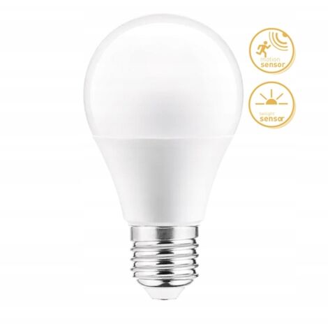 E27 3000K LED-Glühbirne mit Bewegungs- und Dämmerungssensor