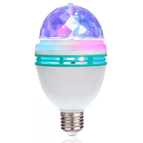 E27 3W drehbare, mehrfarbige LED-Lampe, energiesparend für Partystimmung und Heimdekoration