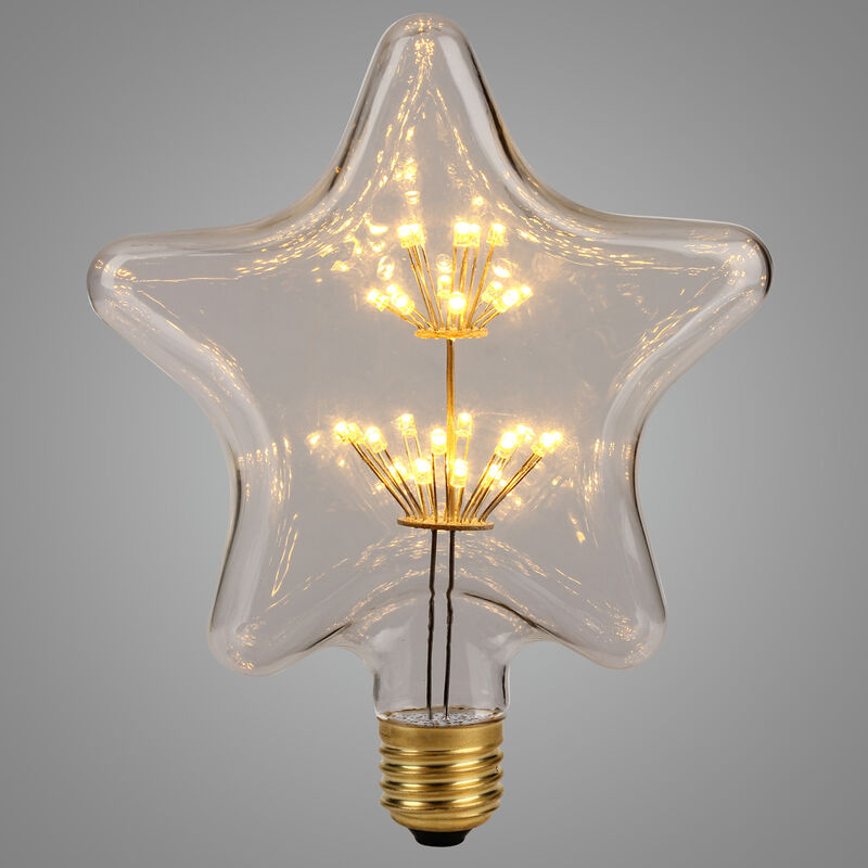 Image of Drillpro - E27 3W Vintage Edison design caldo led bianco 2200K decorativo a forma di stella